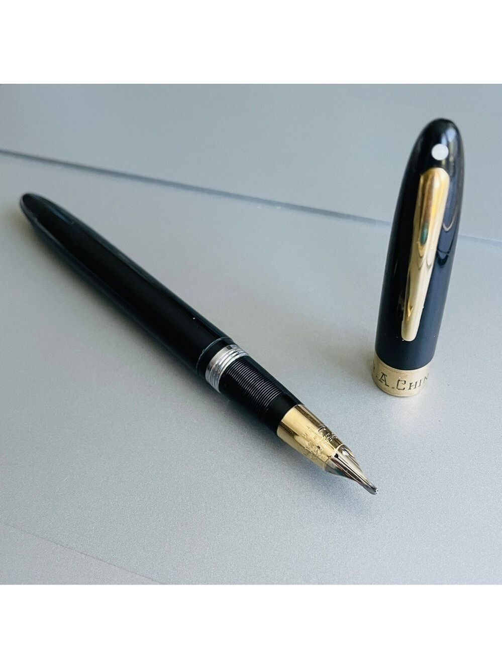 Vintage Sheaffer 14k Gold Valiant Touchdown Fountain Pen Autograph Perso… - Picture 13 of 13